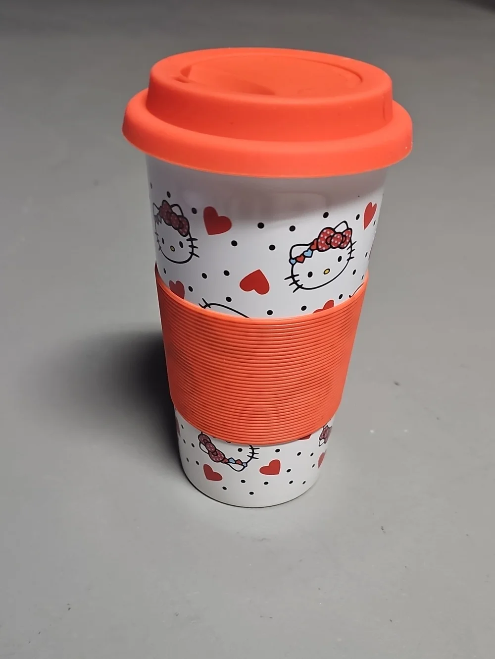 Sanrio Hello Kitty Megatoys Ceramic Tumbler Travel Mug NWT 12oz Kawaii Style